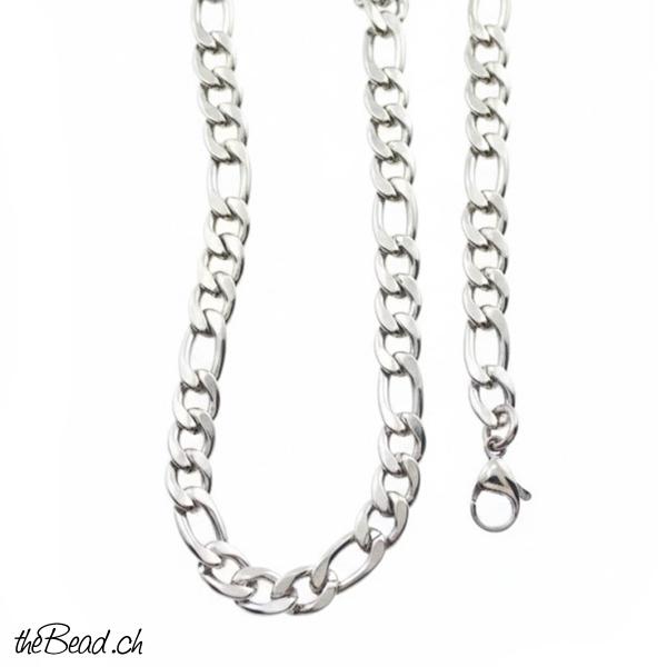 figarokette aus Edelstahl schweizer onlineshop thebead