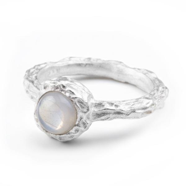 ring Silber Fingerring mit  mondstein edelsteinen und grünem amethyst sowie bergkristall