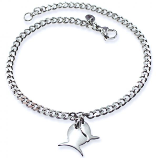 panzerkette männer fusskettchen fuss schmuck für herren und männer mit zwei Fisch Anhängern