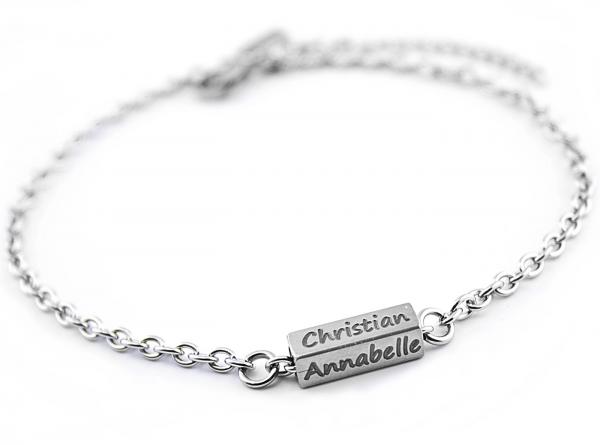 damen fusskettchen aus Edelstahl gravierbar