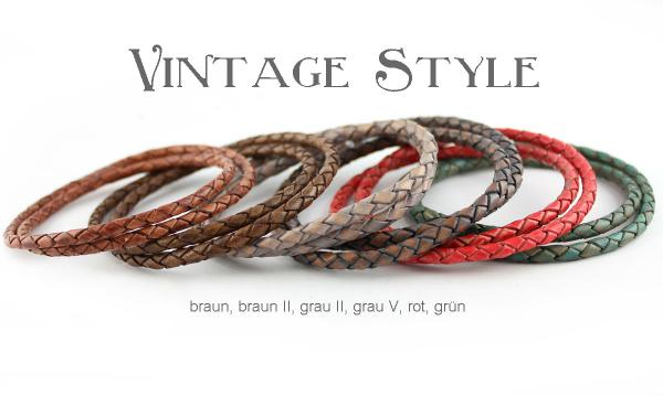 vintage style leather braided