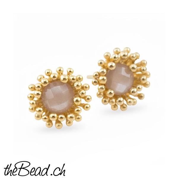 facettierte mondstein silber ohrringe