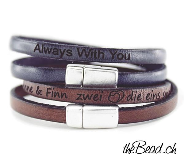 Partnerarmbänder mit individueller Gravur geschenkidee shop thebead