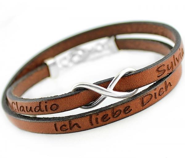 thebead wrap leather bracelet with engraving