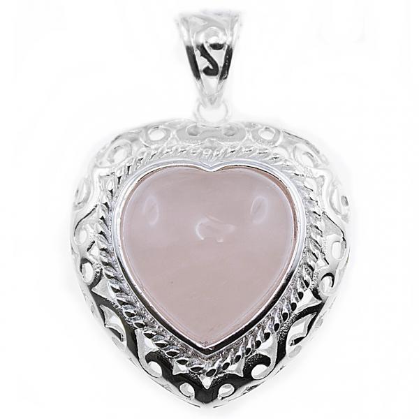 Rosenquarz Kettenanhänger aus Silber anhänger Schmuck Onlineshop