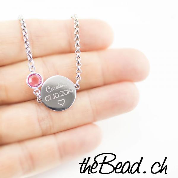 namenshalskette und namenskette geschenkidee graviert und mit gravur