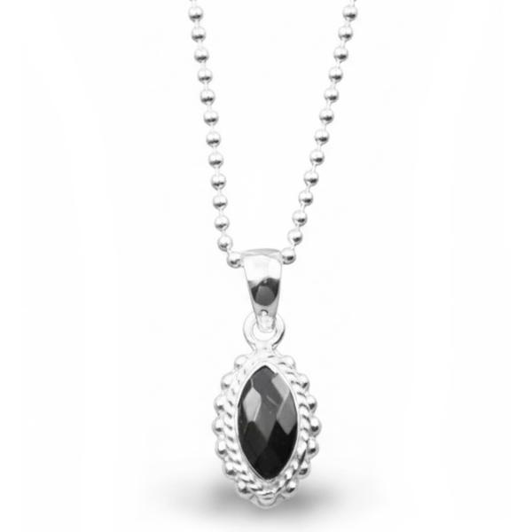 silber halskette mit onyx anhaenger