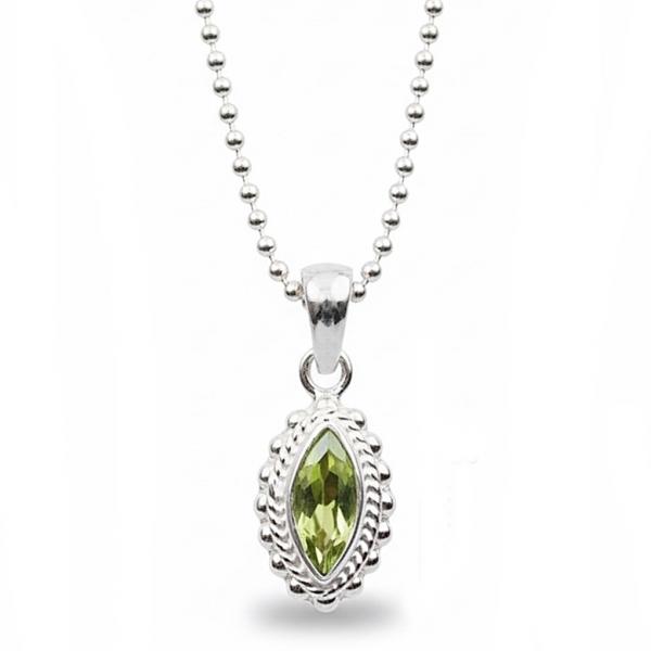 silber halskette mit peridot anhaenger