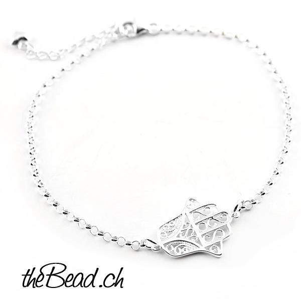 anklet made of silver feather