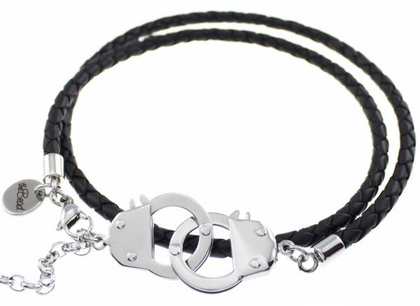 Handschellen fusskettchen aus geflochtenem Leder Fussschmuck von thebead