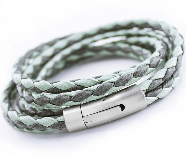 Veganes Armband in den Farben mint / grau