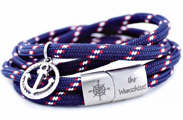blaues blue Armband mit  magnetverschluss gravur