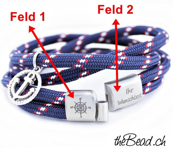 magnetverschluss gravurarmband herrenarmband in braun mit gravur