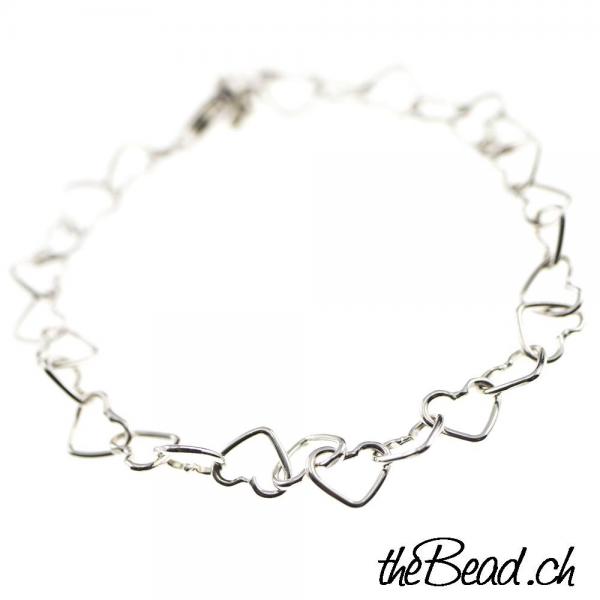 herz undf herzchen one size 925 sterling silber armband und armbänder aus ringen aus 925 sterling silberschmuck von thebead erbsketten