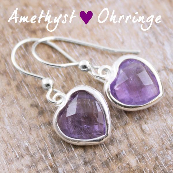 amethyst herz ohrhänger