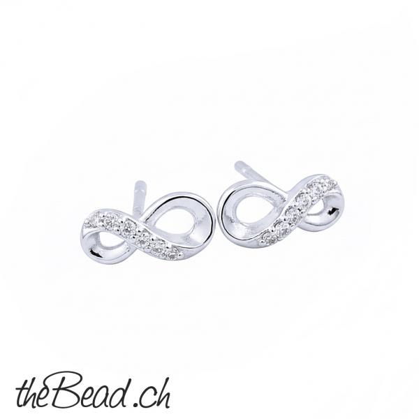 Damen minni Ohrstecker mit unendlichkeitszeichen