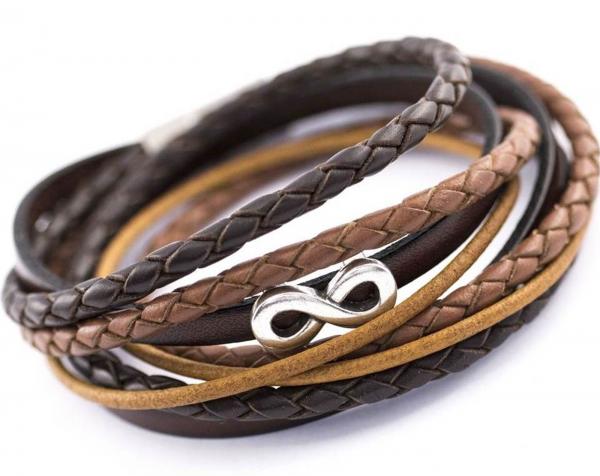 Armbänder Infintiy Herren Lederarmband in braun von theBead