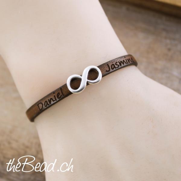 Personalisierter Schmuck Lederarmbänder für damen  mit Gravur