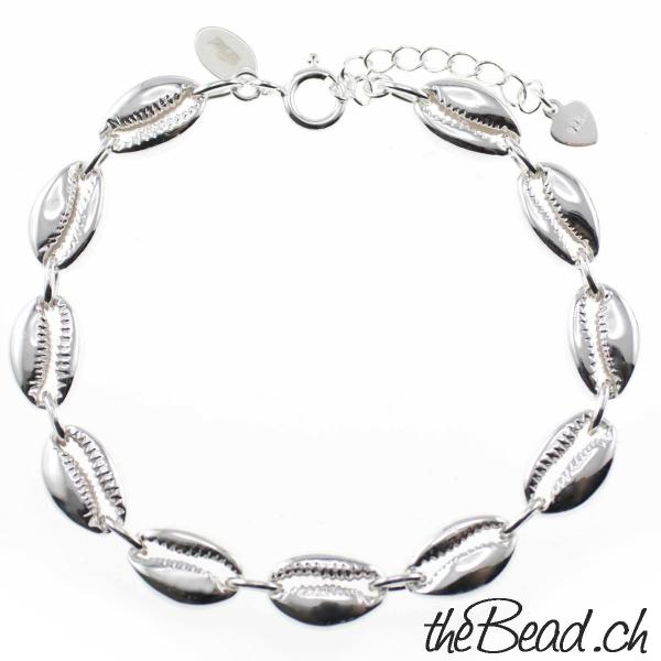 925 sterling silber kauri muschel armband und armbänder aus ringen aus 925 sterling silberschmuck von thebead