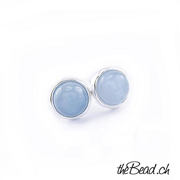 925 sterling silber ohrstecker mit Aquamarin