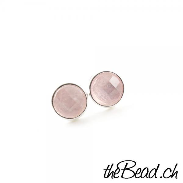 kleine rosenquarz facettiert 925 sterling silber rose quarz