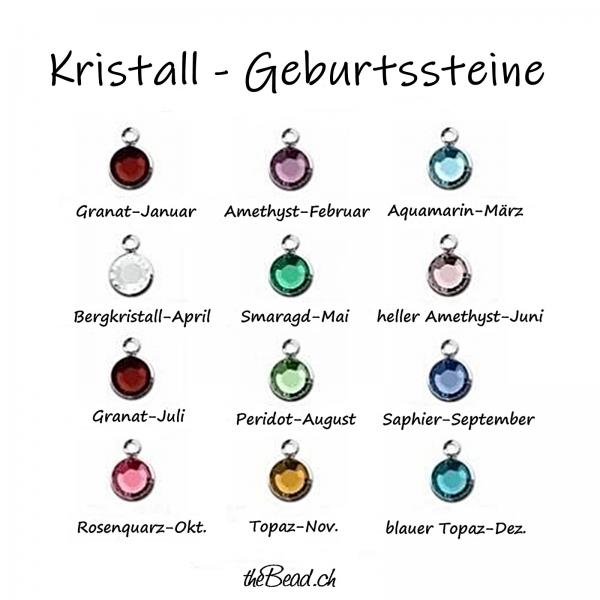 Zwei Kristall Geburtsstein Anhänger