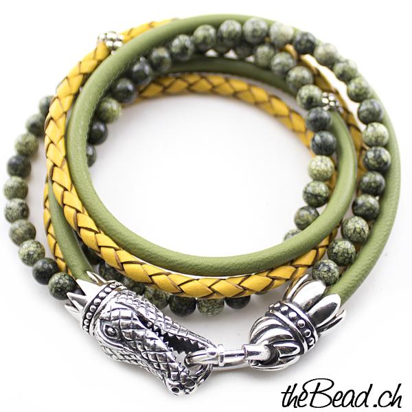 krokodil lederarmband herrenarmband