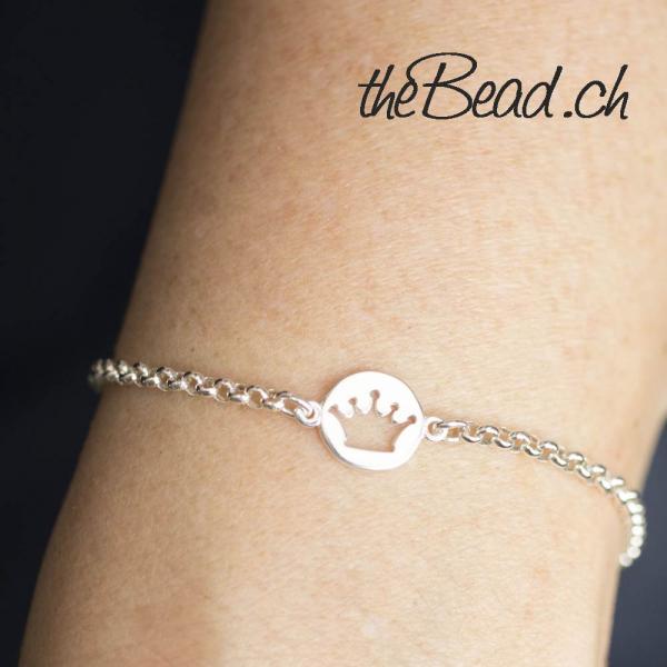 krönchen silber armbänder trendschmuck  massive one size mit verlängerungskettchen und silberschmuck ringen von thebead