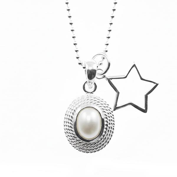 silber perlenanhänger stern Anhänger mit halskette