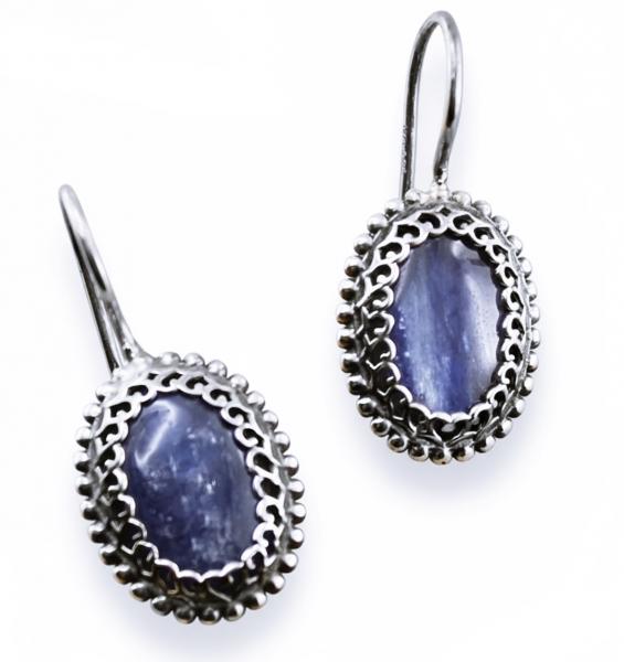 kyanit blaue Ohrringe mit 925 Silber bei the bead schmuck onlineshop kaufen und bestellen