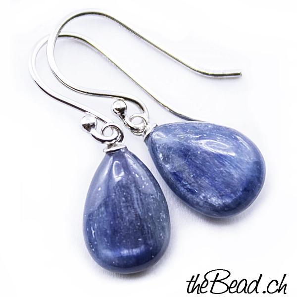 blaue kyanit ohrringe anhängern 925 silber von thebead