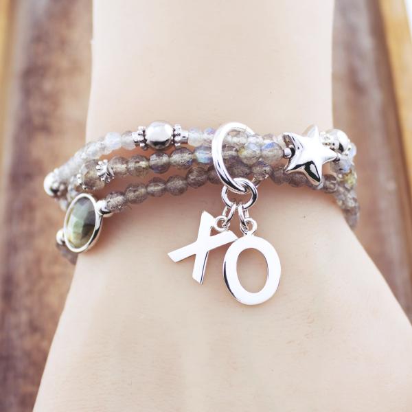 labradoritarmband mit silberanhänger