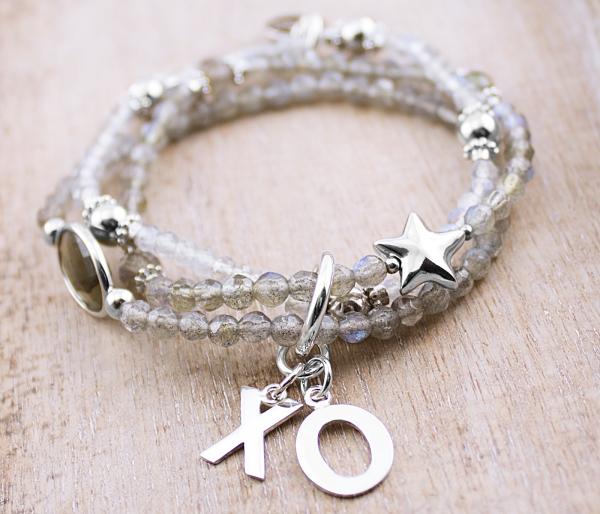 labradorit und silber armband hugs and kisses