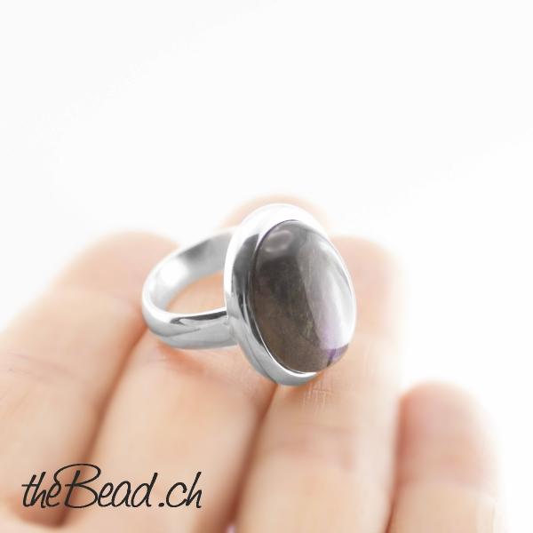 labradorit quarz finger ring silver