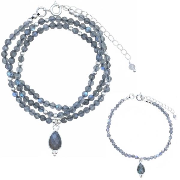 schmuckset halskette und armband Labradorit