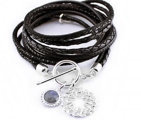 Tolles Armband mit  labradorit und keltischem Knoten