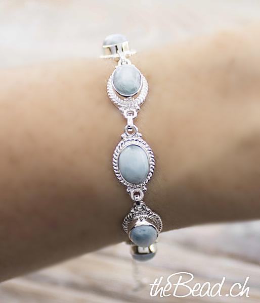 Traumarmband aus Silber und Larimar