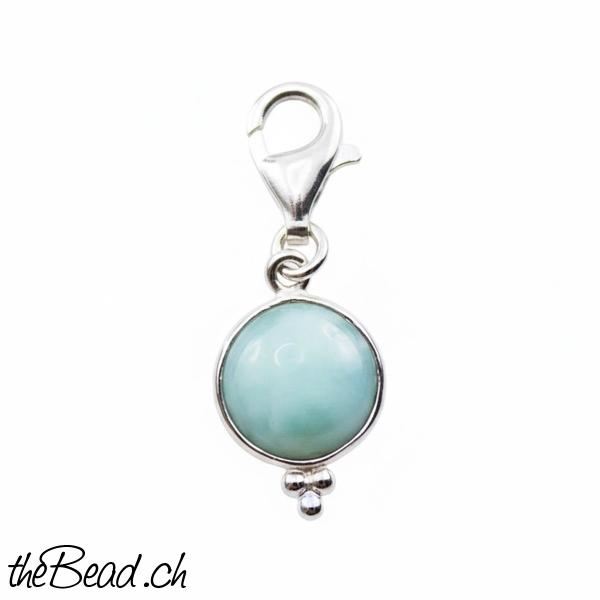 larimar silber charm anhaenger