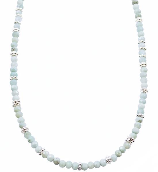 larimar mit 925 Silber Perlen Kette