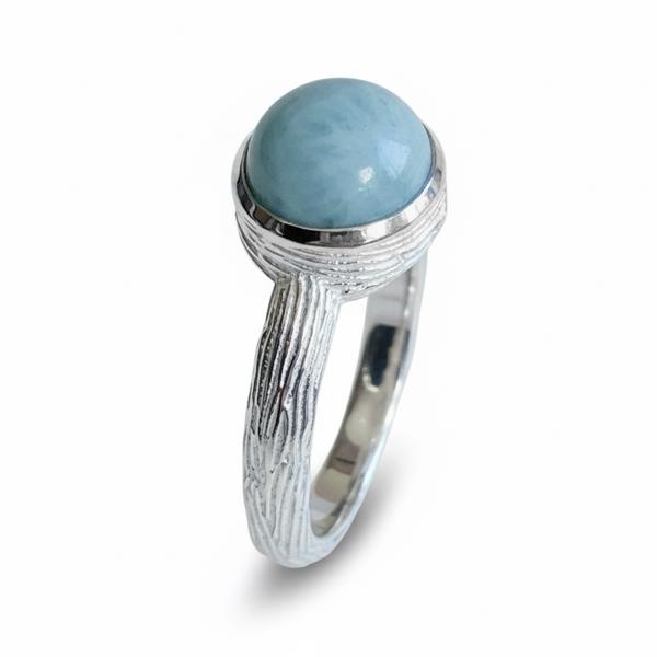 Silber Fingerring mit  larimar