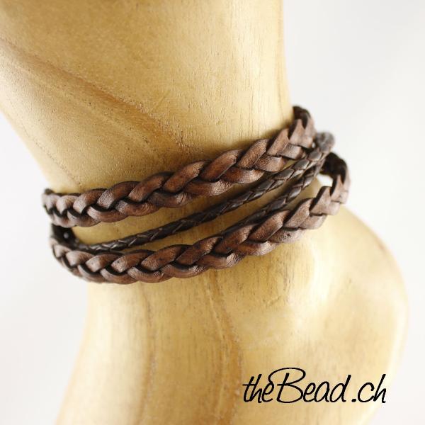 mermaid anklet made of leather stainless steel