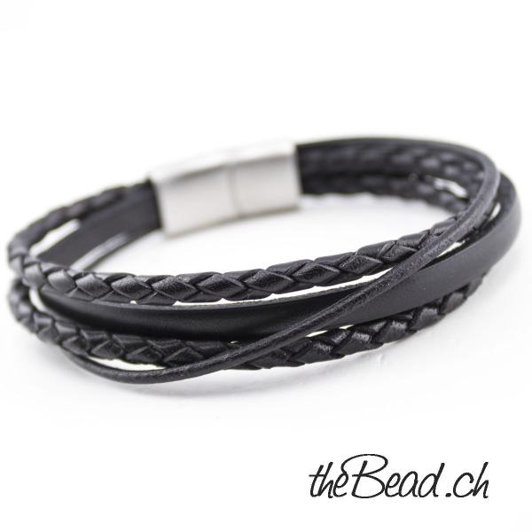 magnetic clasp leather bracelet