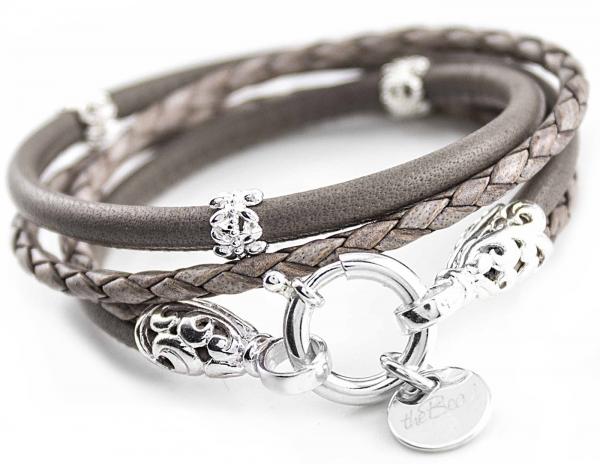 Damen 925 Silber lederarmband aus Silber theBead