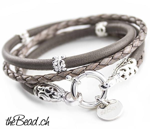 braided leather bracelet for women with feather theBead