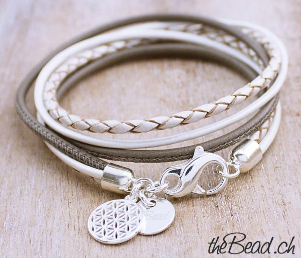 braided leather bracelet for women with feather theBead