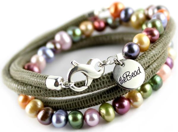 pearls bracelet with leather theBead