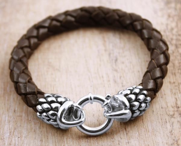 leather bracelet with fleur de lis