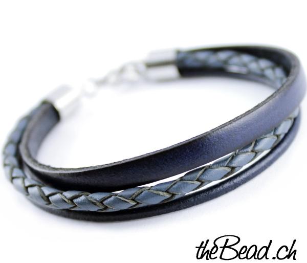 men leather bracelet with engraving theBead
