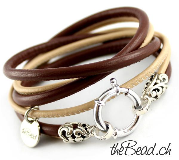 wrapped leather bracelet in brown theBead