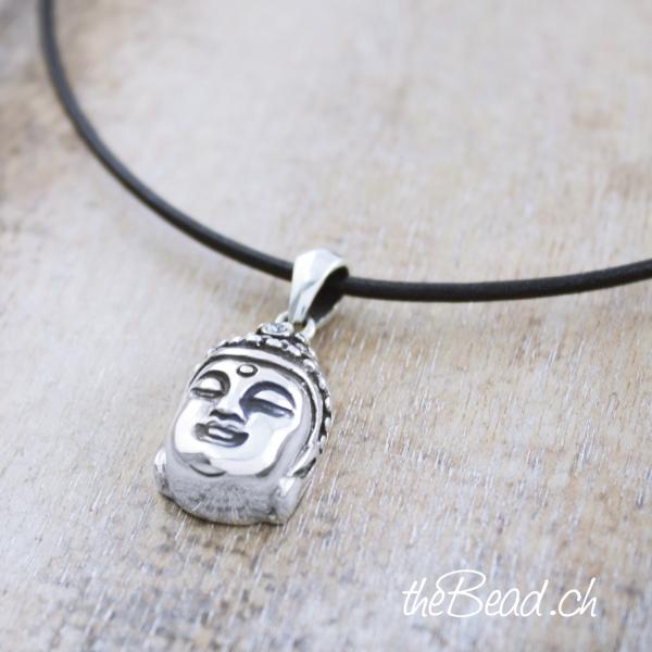 lederhalskette mit buddha anhänger